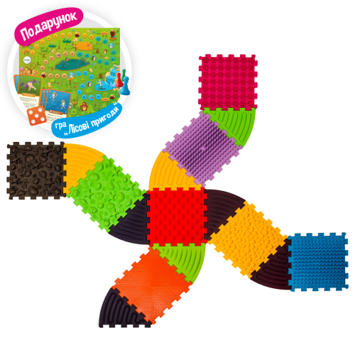 Massage mat Ortek Puzzles 10 el. + 6 Triangles + game as a gift