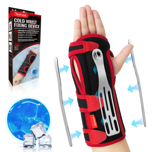 Universal extended wrist support bandage with cooling insert