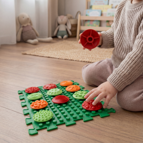 Massage mat "Puzzle Mix" HONEYCOMB 1 element + set of modules "Patterns"
