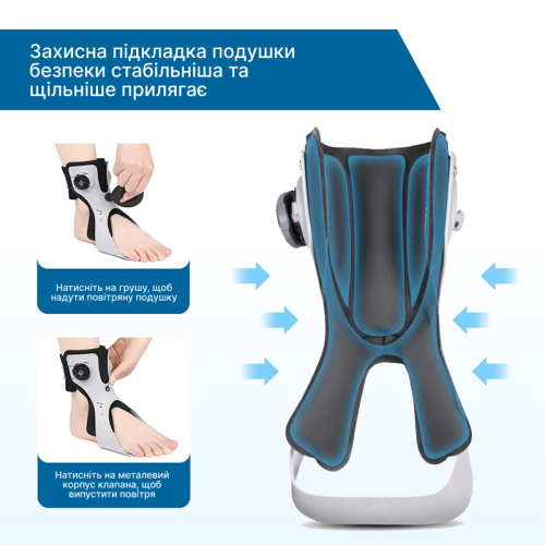 Ankle orthosis with air chamber. Right, size XL