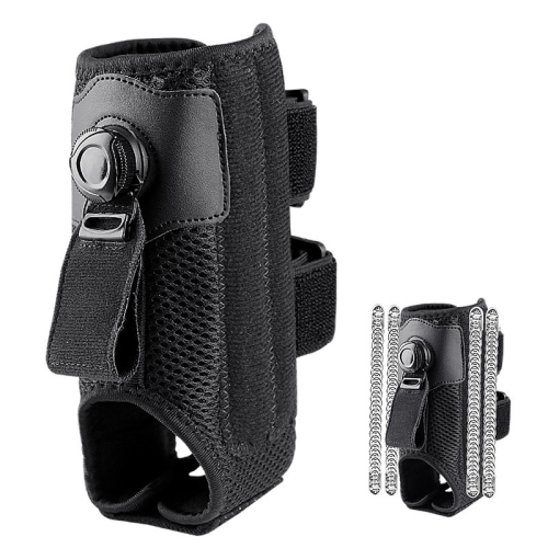 Drop foot brace with shoe retainer and aluminum plates
