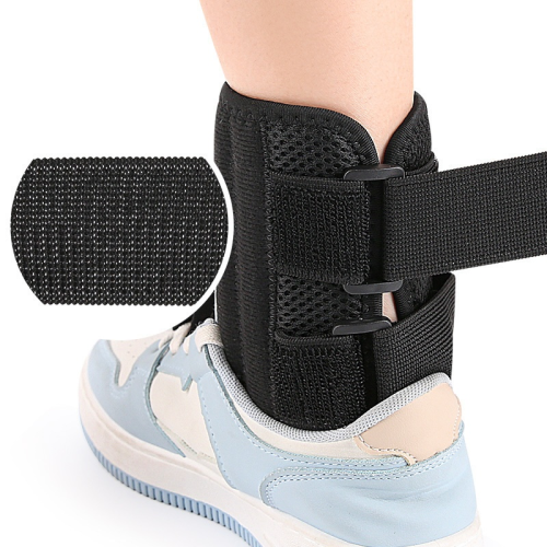 Drop foot brace with shoe retainer and aluminum plates