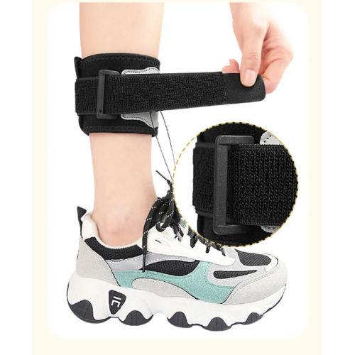 Drop foot bandage with shoe fixator