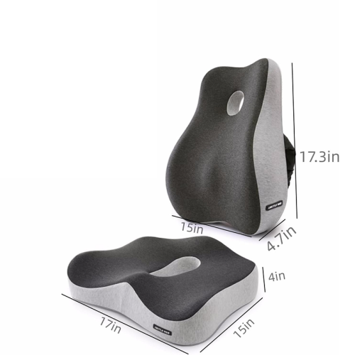 Anatomical cushion set for sitting and back support