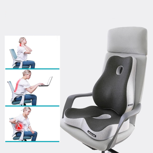 Anatomical cushion set for sitting and back support
