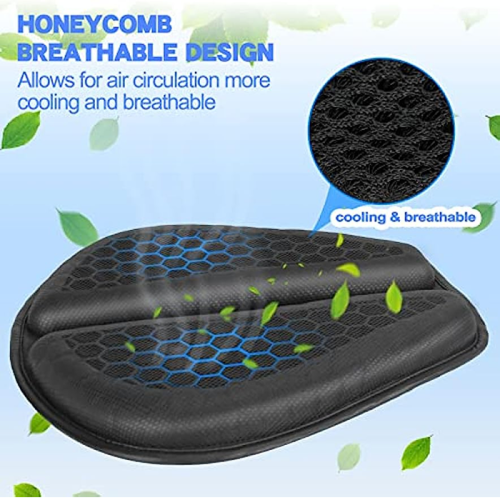 Honeycomb gel cushion for motorcycle, moped seat