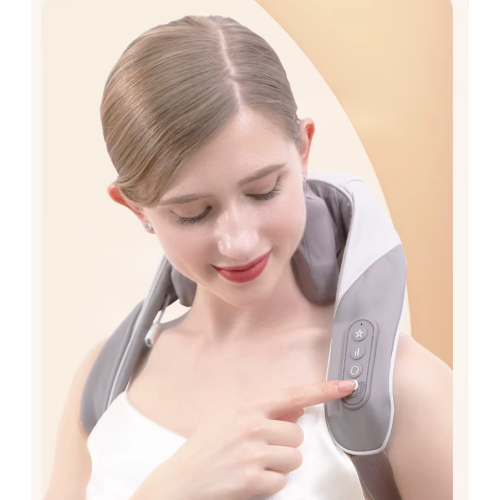 Portable shiatsu massager for deep tissue of the back and neck, with heat function