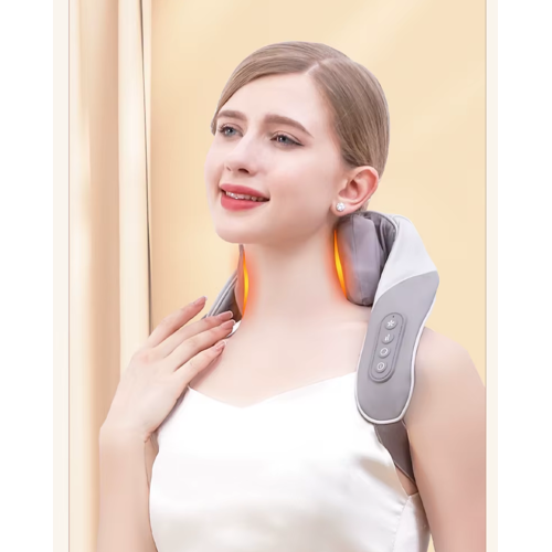 Portable shiatsu massager for deep tissue of the back and neck, with heat function