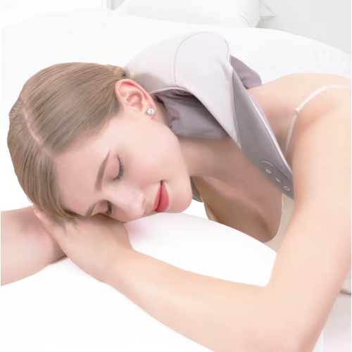 Portable shiatsu massager for deep tissue of the back and neck, with heat function