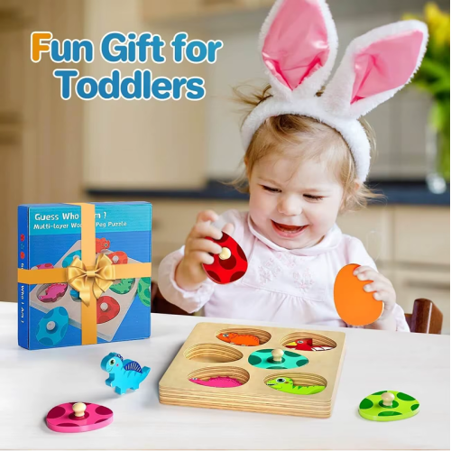Wooden puzzle Dinosaurs for developing memory and attention