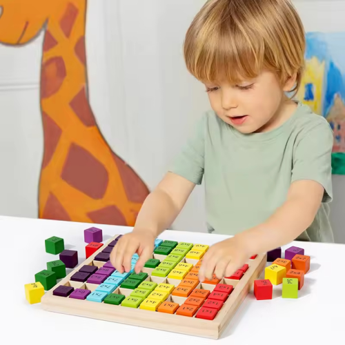 Montessori wooden multiplication table