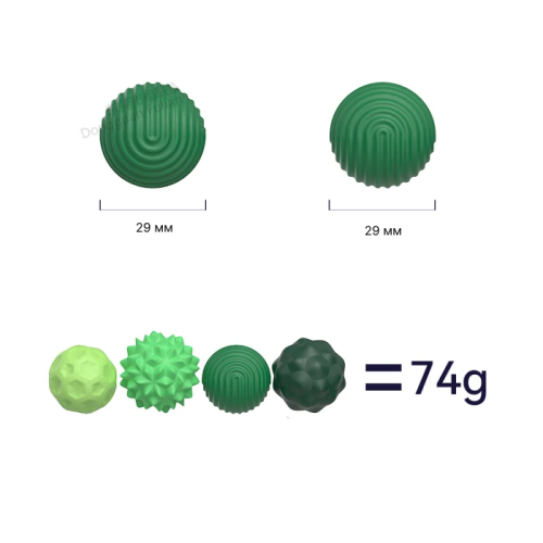 Сенсорні магнітні кульки, зелений набір 8 шт, з чохлом, розмір M