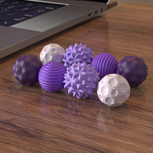 Sensory magnetic balls, purple set of 8 pcs, with case, size M