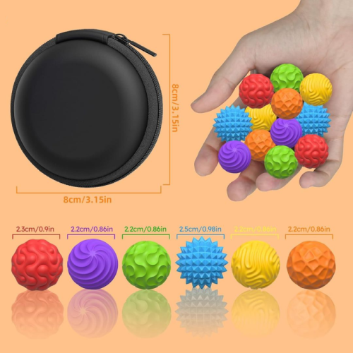 Sensory magnetic balls, colorful set of 8 pcs, with case, size S Sensory magnetic balls, colorful set of 8 pcs, with case, size S