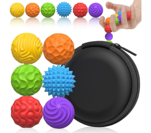 Sensory magnetic balls, colorful set of 8 pcs, with case, size S