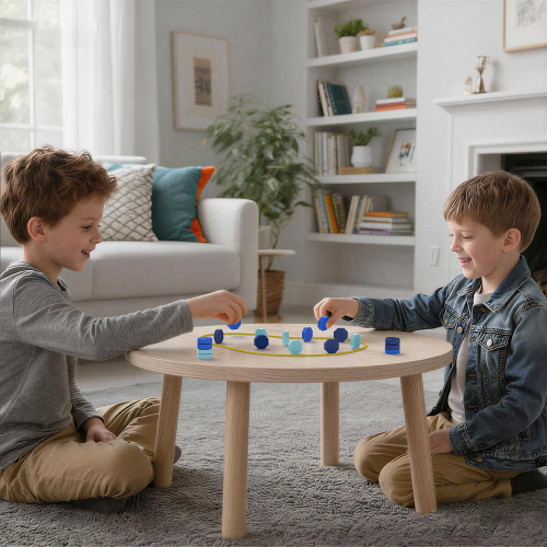 Magnetic board strategy game with touch-sensitive silicone coating