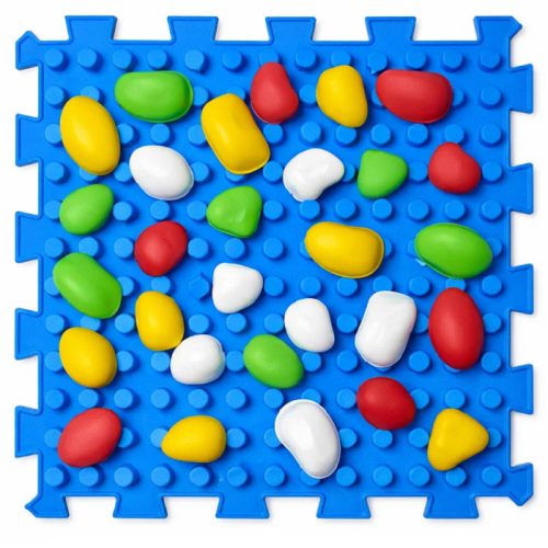 Massage mat "Puzzle Mix" HONEYCOMB 1 element + set of modules "Stones"