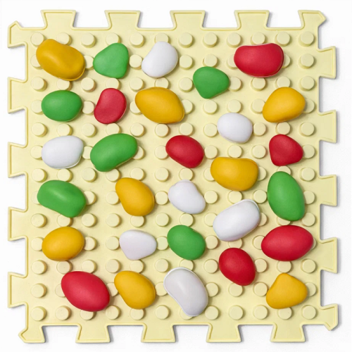Massage mat "Puzzle Mix" HONEYCOMB 1 element + set of modules "Stones"