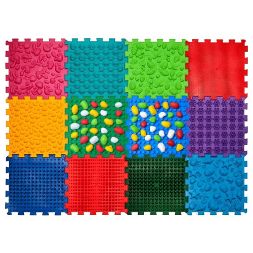 Massage mat "Ortek Mix Puzzles" 12 elements + "Pebbles"