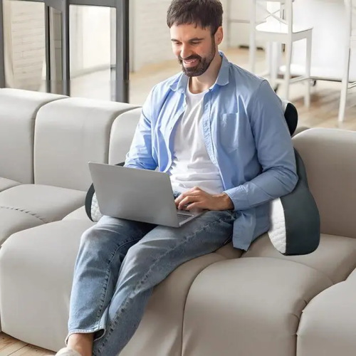 Seat cushion with removable neck roll 60x40 cm
