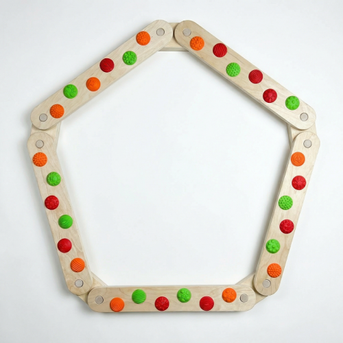 Balance track with massage elements and balance board