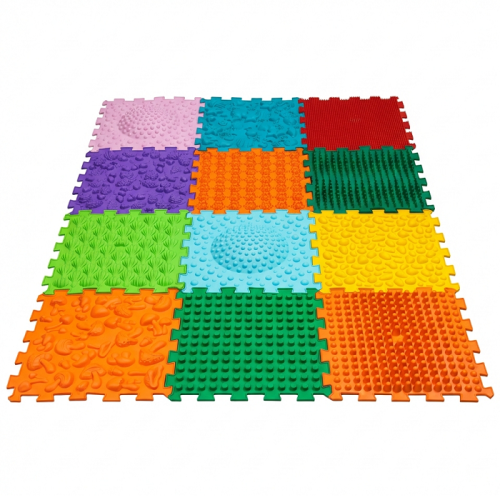 Massage mat Ortek Mix Puzzles 12 elements