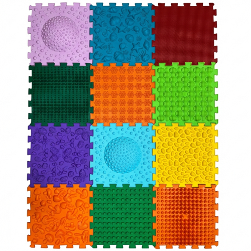 Massage mat Ortek Mix Puzzles 12 elements