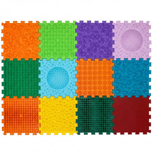 Massage mat Ortek Mix Puzzles 12 elements