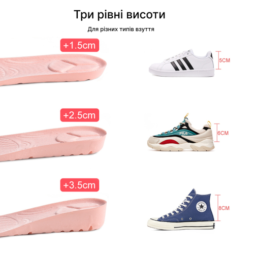 Стельки с эффектом памяти для регулировки высоты 09-903 2,5 см