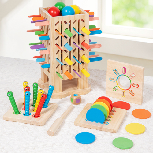 Children's wooden Montessori educational toy 5-in-1