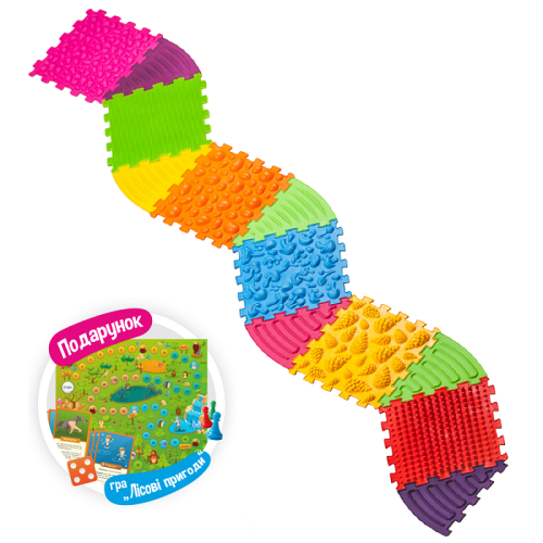 Massage mat Ortek Puzzles 6 el. + 6 Triangles + game as a gift