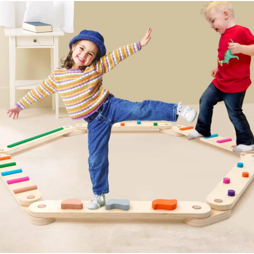 The balancing track is wooden