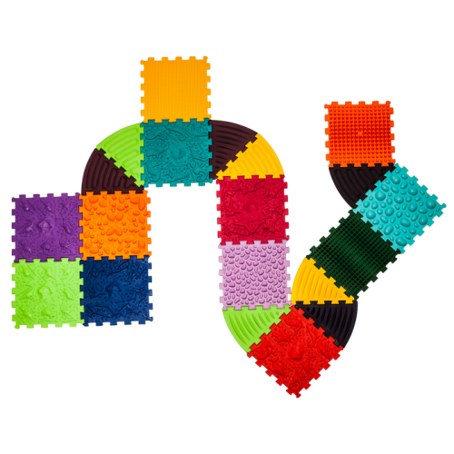 Massage mat Ortek Dinosaurs Puzzles 12 el. + 8 Triangles