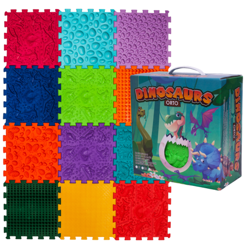 Massage mat Ortek Dinosaurs Puzzles 12 elements