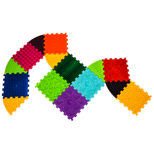 Massage mat Ortek Dinosaurs Puzzles 9 el. + 6 Triangles
