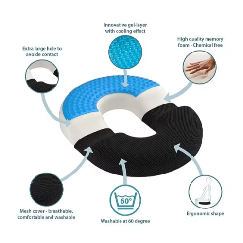 Gel seat cushion with memory effect