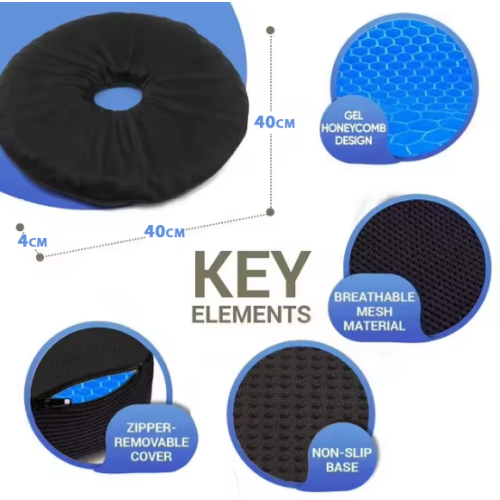 Gel rectal seat cushion "Bionic Honeycombs" d=40 cm