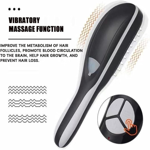 Combing with light therapy, vibration and sawing to enhance hair growth