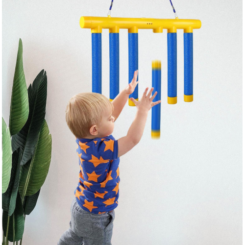 Toy for training reaction with falling sticks
