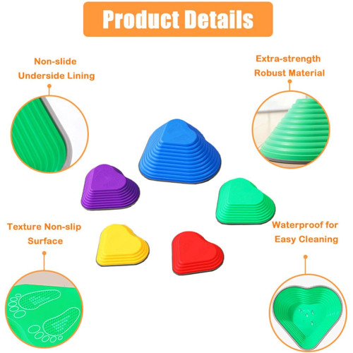 Set of balancing stones for children "Hearts"