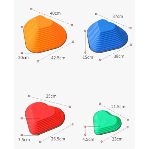 Set of balancing stones for children "Hearts"