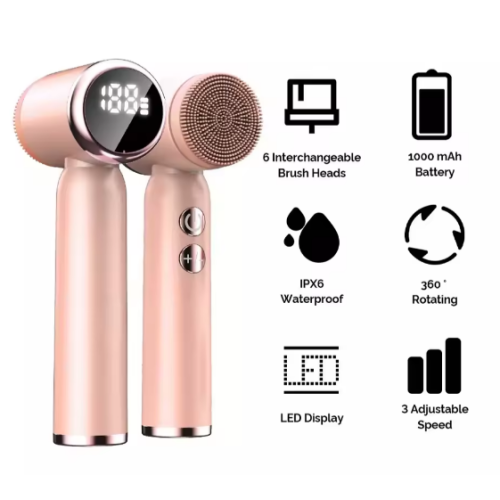 Facial brush massager