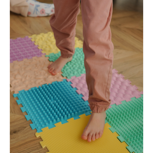 Massage mat "Puzzles Mix" 12 elements Pastel