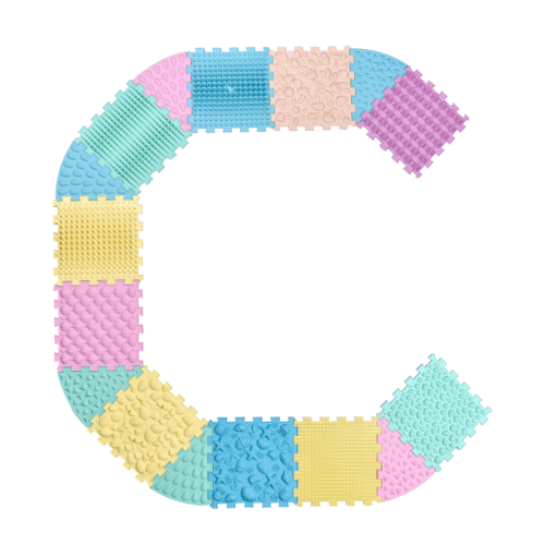 Massage mat Ortek Mix Puzzles 10 elements + 6 Sectors PASTEL