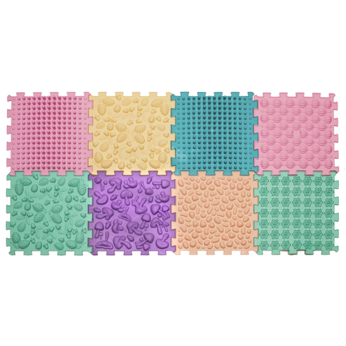 Massage mat "Puzzles Mix" 8 elements Pastel