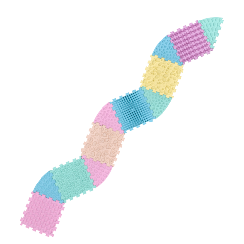 Massage mat "Ortek Mix Puzzles" 6 elements + 6 sectors PASTEL