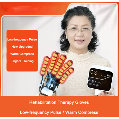 Robot-trainer for the hand and fingers with heating function Right hand side L