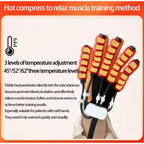 Robot-trainer for the hand and fingers with heating function Right hand side L