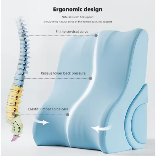 Anatomical back pillow with memory effect and additional Konstruktor roller Blue