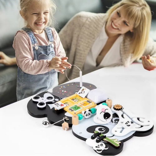 Wooden busyboard Panda